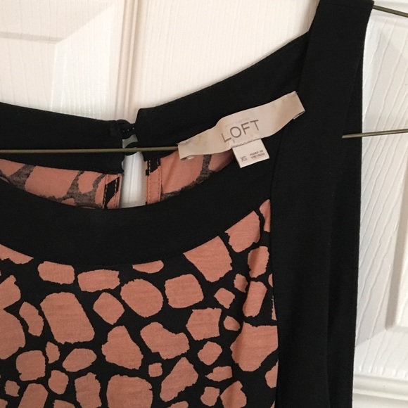 LOFT mauve and black print dress - Picture 3 of 6